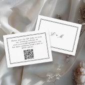 Eenvoudige Witte Elegante Huwelijksdetails QR Code Informatiekaartje