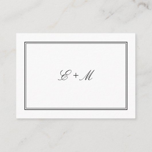 Eenvoudige Witte Elegante Huwelijksdetails QR Code Informatiekaartje (Achterkant)