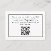 Eenvoudige Witte Elegante Huwelijksdetails QR Code Informatiekaartje (Voorkant)