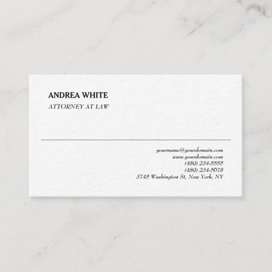 Eenvoudige witte elegante vlakke professionele min visitekaartje (Voorkant)