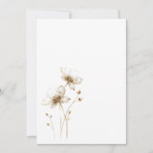 Eenvoudige witte en gouden bloem Blank Wedding Kaart (Voorkant)