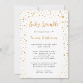 Eenvoudige Witte en Gouden Ster Baby Sprinkle Kaart (Voorkant)