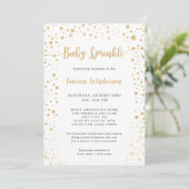 Eenvoudige Witte en Gouden Ster Baby Sprinkle Kaart (Staand voorkant)