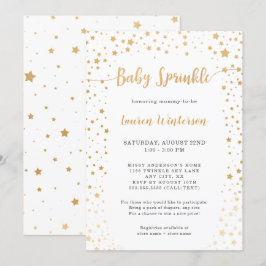 Eenvoudige Witte en Gouden Ster Baby Sprinkle Kaart