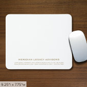 Eenvoudige witte en gouden typografische mousepad muismat