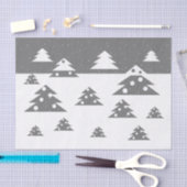 Eenvoudige witte en grijze kerstbomen Snow Holiday Tissuepapier (Craft)