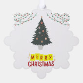 Eenvoudige Witte en Kerstboom Vrolijke Kerstmis Ornament Kaart (Achterkant)