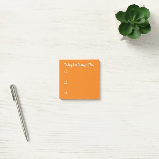 Eenvoudige witte en Oranje dankbaarheid Post-it® Notes (Kantoor)