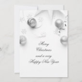 Eenvoudige, witte en zilverfeestelijke feestdagen kaart (Achterkant)