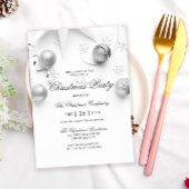 Eenvoudige, witte en zilverfeestelijke feestdagen kaart