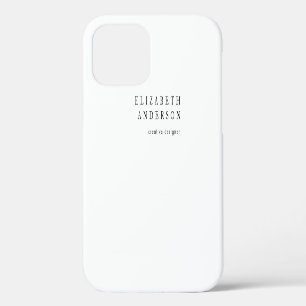 Eenvoudige witte en zwarte tekst Modern Zakelijk iPhone 12 Hoesje
