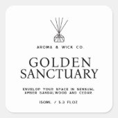 Eenvoudige witte en zwarte tekst rode diffuser lab vierkante sticker (Voorkant)