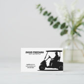 Eenvoudige Witte en Zwarte Winkelwagen Golf Instru Visitekaartje (Staand voorkant)