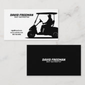 Eenvoudige Witte en Zwarte Winkelwagen Golf Instru Visitekaartje (Voorkant / Achterkant)