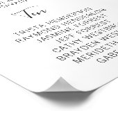 Eenvoudige witte Floral Elegant Wedding Seding Cha Poster (Hoek)