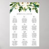 Eenvoudige witte Floral Elegant Wedding Seding Cha Poster (Voorkant)