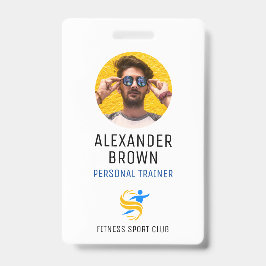 Eenvoudige witte foto Logo en QR code medewerker I Badge