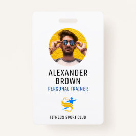 Eenvoudige witte foto Logo en QR code medewerker I Badge