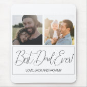 Eenvoudige witte fotocollage Vaderdag Muismat (Voorkant)