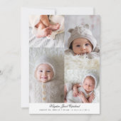 Eenvoudige witte fotogrid geboorte aankondiging (Voorkant)
