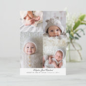 Eenvoudige witte fotogrid geboorte aankondiging (Staand voorkant)