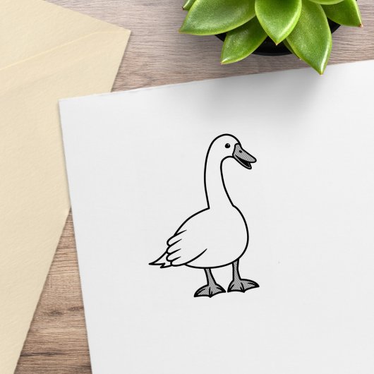Eenvoudige witte gans rubberstempel