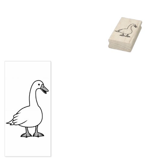 Eenvoudige witte gans rubberstempel (Gestempeld)