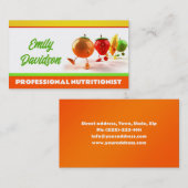 Eenvoudige Witte, Gele & Oranje Healthy Life Kaart Visitekaartje (Voorkant / Achterkant)