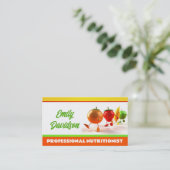 Eenvoudige Witte, Gele & Oranje Healthy Life Kaart Visitekaartje (Staand voorkant)