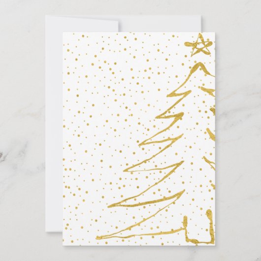 Eenvoudige witte goudboom Cheer het nieuwjaarsfees Kaart (Achterkant)