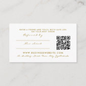 Eenvoudige Witte & Gouden Folie Effect Referral Ka Informatiekaartje (Achterkant)