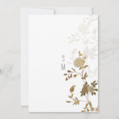 Eenvoudige witte gouden glitter bloementafel Numme Kaart (Achterkant)