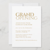 Eenvoudige witte gouden Grand Opening uitnodiging (Voorkant)
