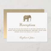 Eenvoudige Witte Gouden Olifant Huwelijksreceptiek (Voorkant / Achterkant)