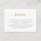 Eenvoudige witte gouden ontvangst informatiekaartje (Voorkant)