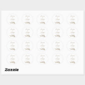 Eenvoudige witte & gouden script bruiloft ronde sticker (Vel)