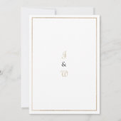 Eenvoudige witte gouden vintage kalligrafie bruilo kaart (Achterkant)