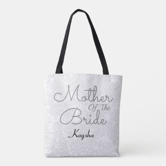 Eenvoudige witte grijze bruiloft moeder van de bru tote bag (Achterkant)