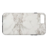 Eenvoudige witte grijze marmer gepersonaliseerde t Case-Mate iPhone case (Achterkant (Horizontaal))