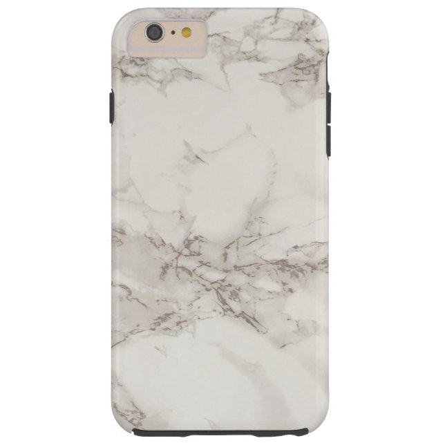 Eenvoudige witte grijze marmer gepersonaliseerde t Case-Mate iPhone case (Achterkant)