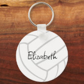 eenvoudige witte grijze volleybalsport sleutelhanger (Achterkant)