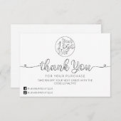 Eenvoudige Witte Handgeschreven Harten Klantenzake Bedankkaart (Voorkant / Achterkant)