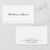 Eenvoudige witte handgeschreven kalligrafie visitekaartje (Voorkant / Achterkant)