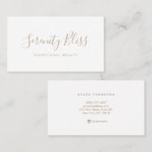 Eenvoudige witte handgeschreven kalligrafie voor s klantenkaartje (Voorkant / Achterkant)