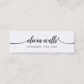 Eenvoudige witte handgeschreven kalligrafie voor s mini visitekaartje (Voorkant)