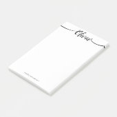 Eenvoudige witte handgeschreven script kalligrafie post-it® notes (Schuin)