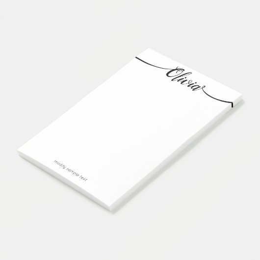 Eenvoudige witte handgeschreven script kalligrafie post-it® notes (Schuin)