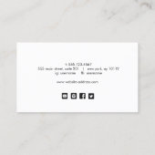 Eenvoudige witte handgeschreven script sociale med visitekaartje (Achterkant)