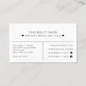 Eenvoudige witte harten typografie verwijzing visitekaartje (Achterkant)