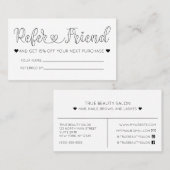 Eenvoudige witte harten typografie verwijzing visitekaartje (Voorkant / Achterkant)